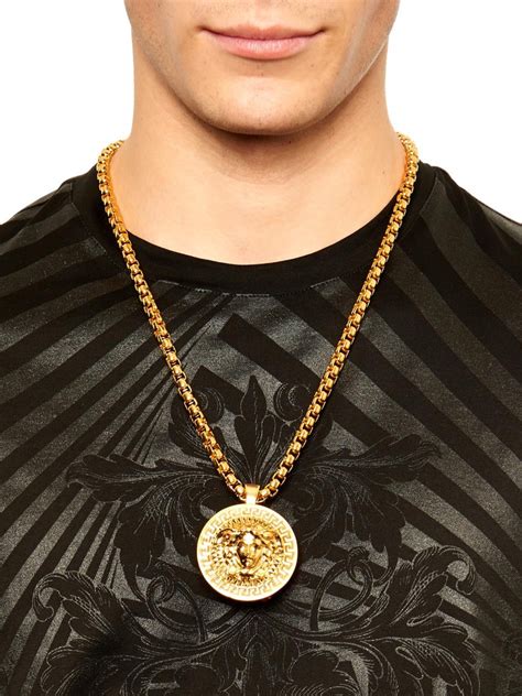 stainless steel necklace chain link versace|Versace gold necklace for men.